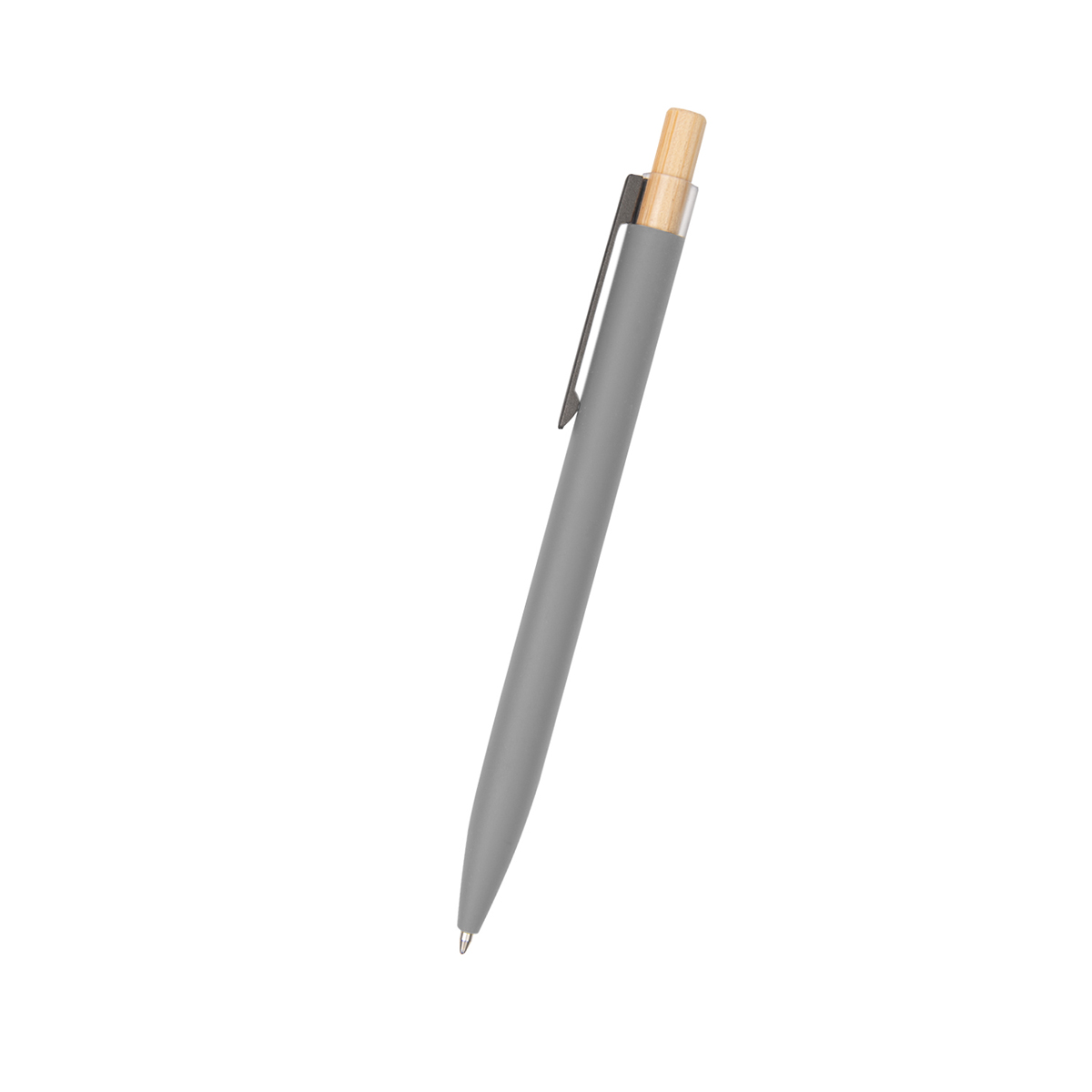 Recycled Aluminum Pen With Bamboo Plunger