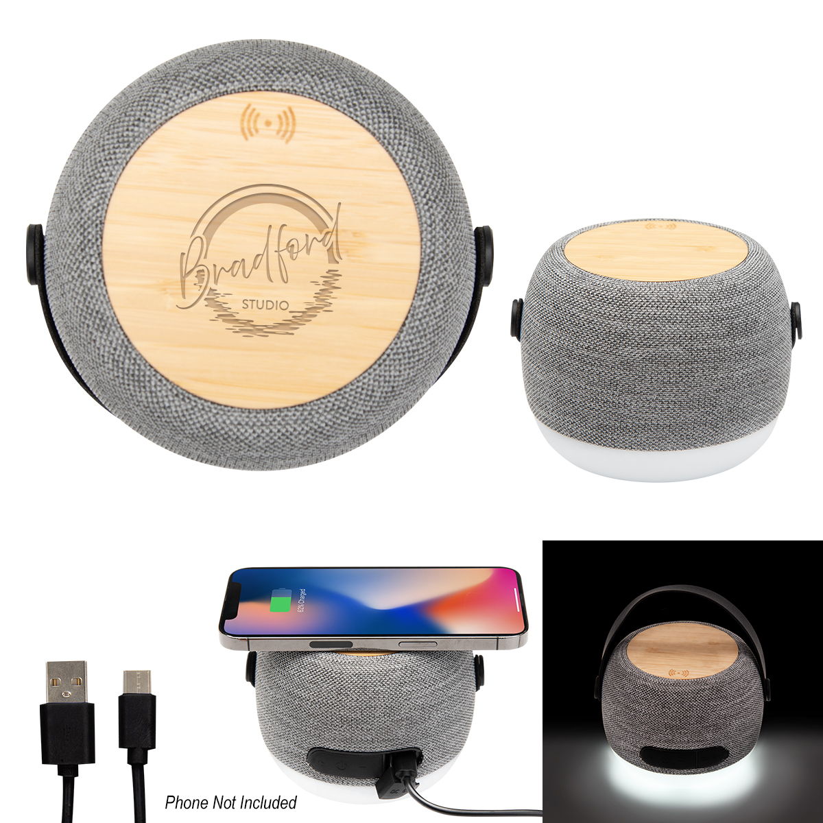rPET Light Up 15W Charger & Hi-Fi Speaker