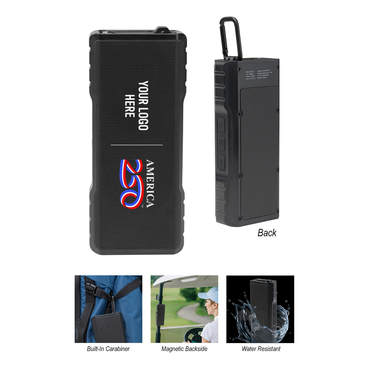 America250â„¢ Magnetic Speaker With Carabiner