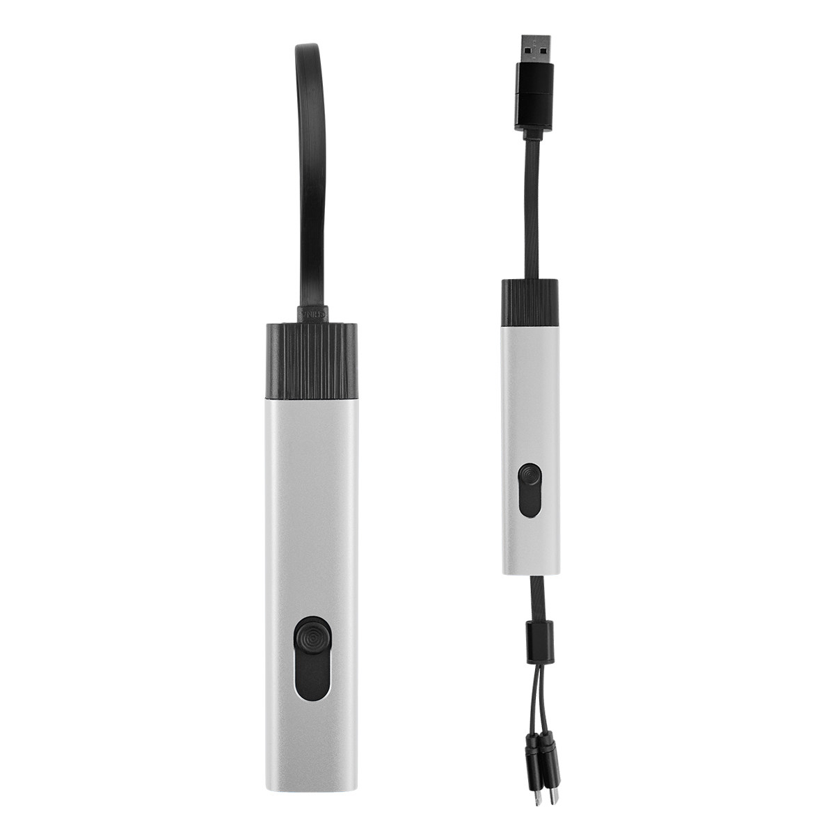 Recycled Aluminum Retractable Travel Charging Cable