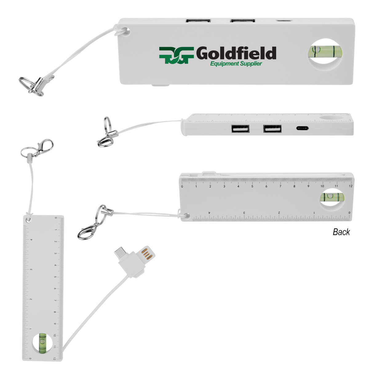 rABS USB & Type-C Hub With Level & Ruler