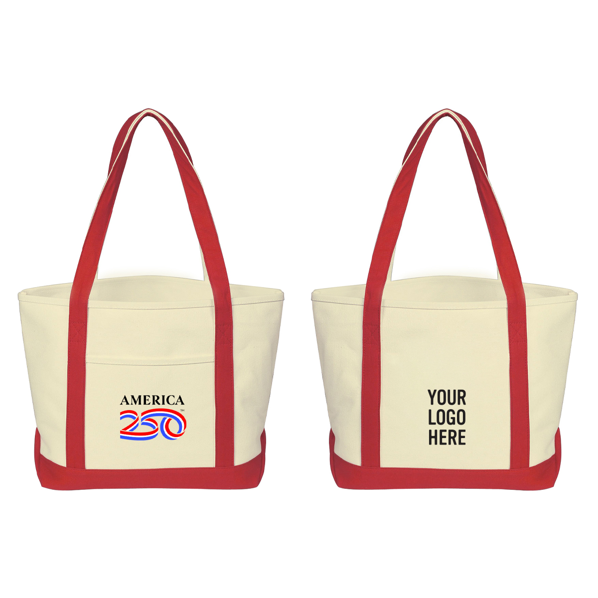 America250â„¢ Medium Starboard 24 Oz. Recycled Cotton Canvas Tote Bag