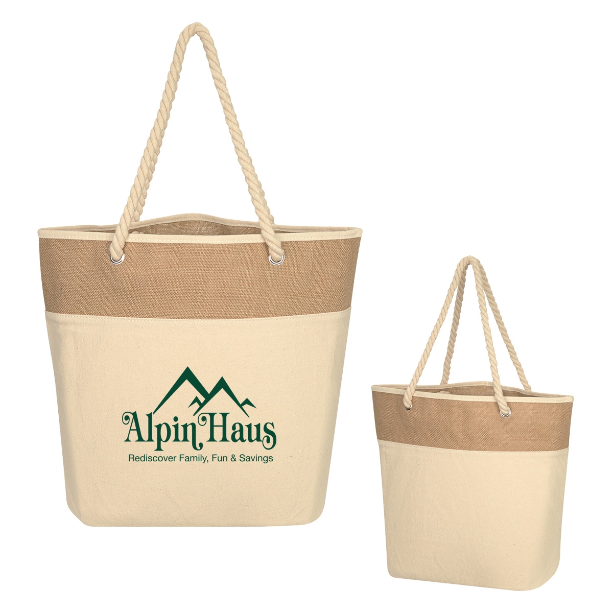 Burlap Rope 12 Oz. Cotton Canvas Tote Bag