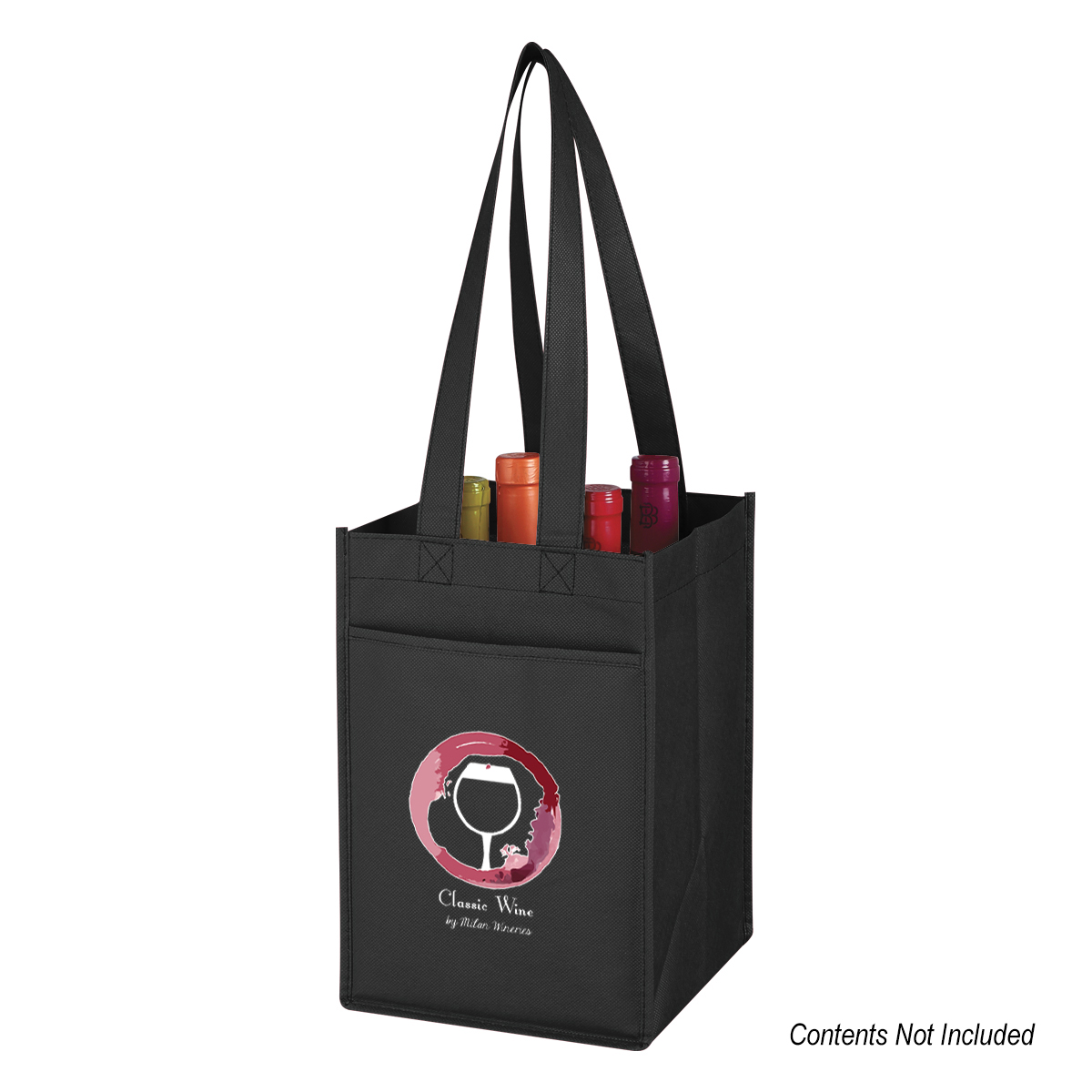 Non-Woven 4 Bottle Recycled Wine Tote Bag