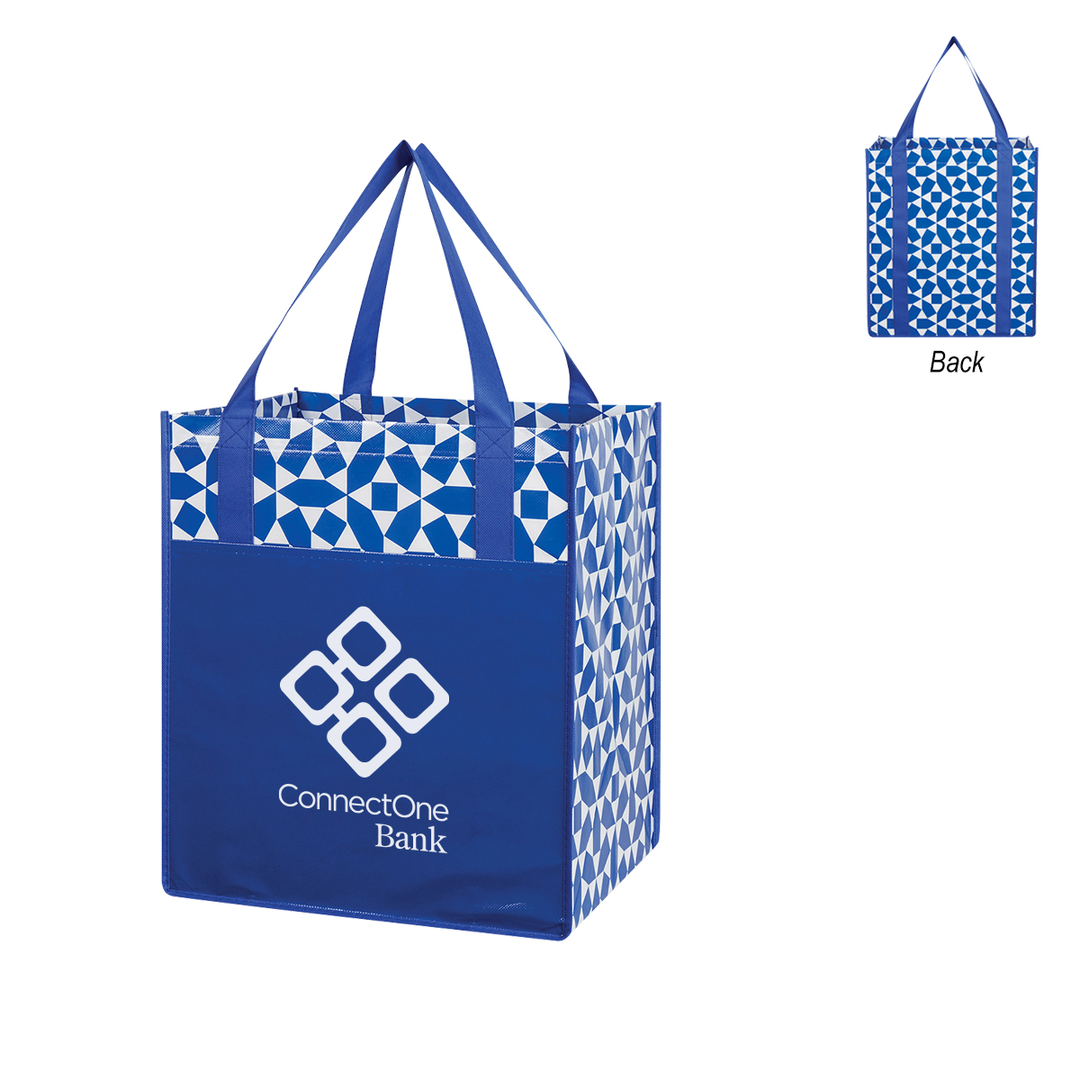 Geometric Non-Woven Recycled Shopping Tote Bag