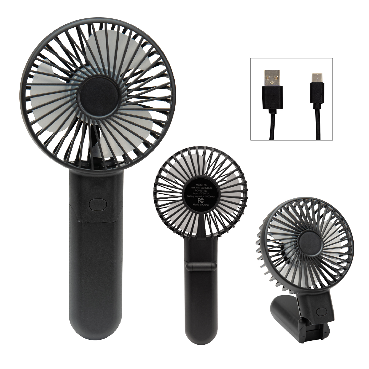 Bend & Snap Rechargeable Fan Power Bank