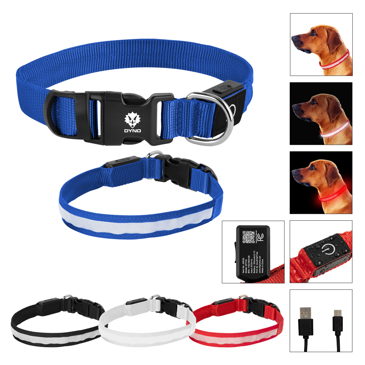 Light Up Rechargeable Pet Collar - Medium
