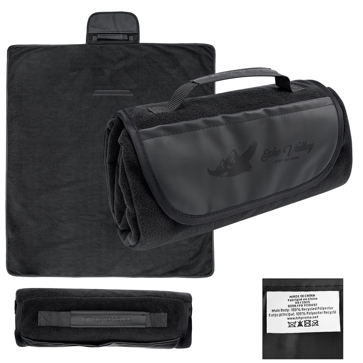 Cutter & Buck® rPET Roll-Up Picnic & Camping Blanket
