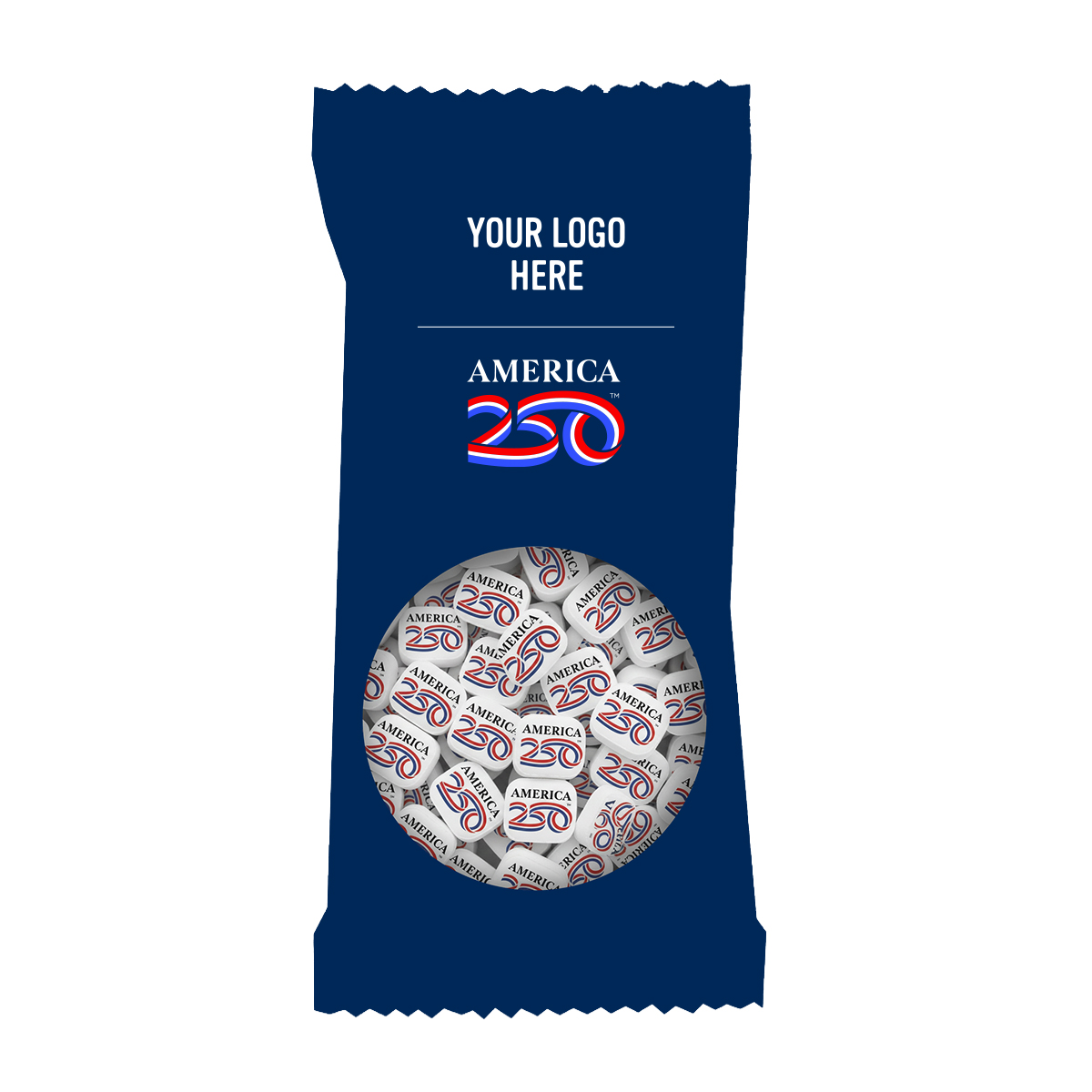 America250â„¢ Zagasnacksâ„¢ Pack Promo Bag with Printed Mints - 5"